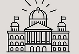 Strichzeichnung vom Bundeshaus in Bern